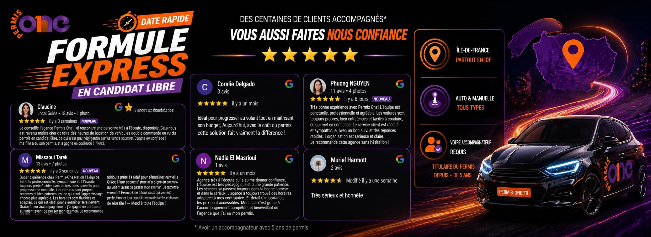 Voiture à double commande Permis One
